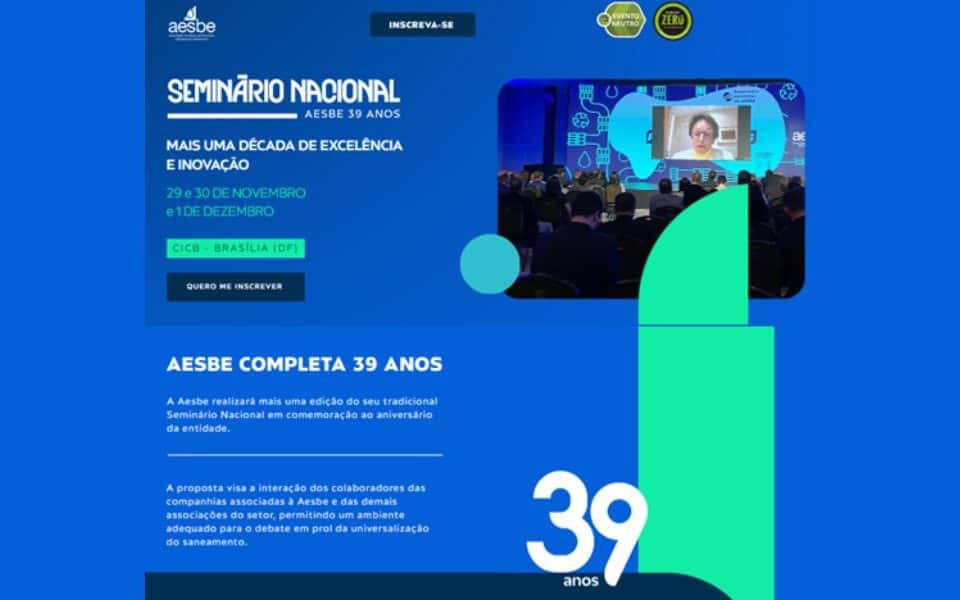 Seminário Nacional Aesbe 39 Anos terá neutralização de carbono e gestão adequada dos resíduos